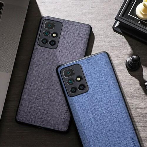 Textile Texture Case For Xiaomi Redmi 10 TPU+PC Four-corner Explosion-proof Protective Back Cover For Xiaomi Redmi 10 Phone case