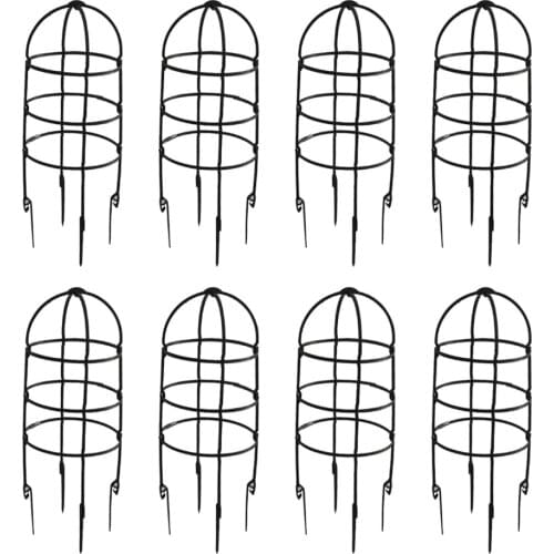 Trees Beans 6PCS Plastic Natural U-Hoops U-shaped Planting Support Frame Black 15x44cm PP Climbing Plants Trellis