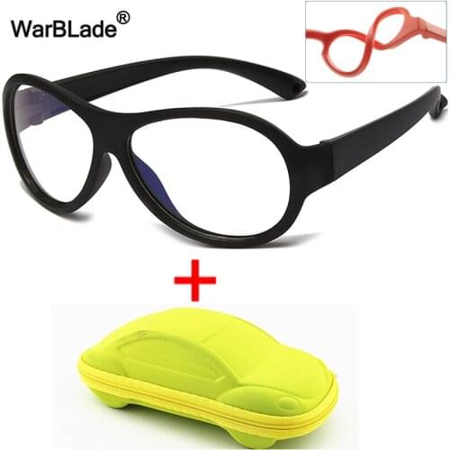 WarBLade Anti blue Light Kids Glasses Children Optical Frame Computer Transparent Glasses Boys Girls Silicone Soft Eyeglasses