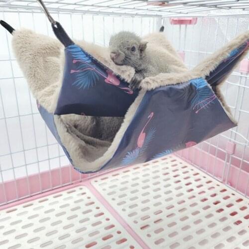 Guinea Pig Hamster Ferret Hammock Animals Bed Cages Small Animals Warm Plush Hanging Bed for Ferret Rat Hammock Sleeper Cage