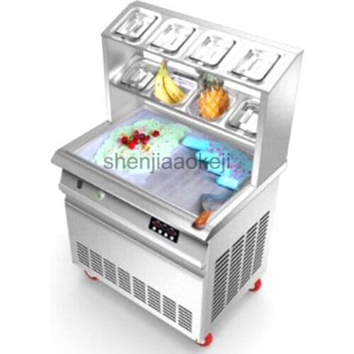 Commercial Intelligent square pot fried ice machine Smart Stainless Steel Fried yogurt machi 25-35L/h Fried ice roll maker 1pc