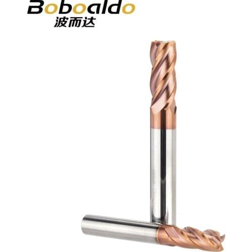 Tungsten Steel Spiral Angle 35 Deg Milling Cutter Alloy Coating Router Bits HRC50 CNC Tool 4 Flutes End Mill For Metal