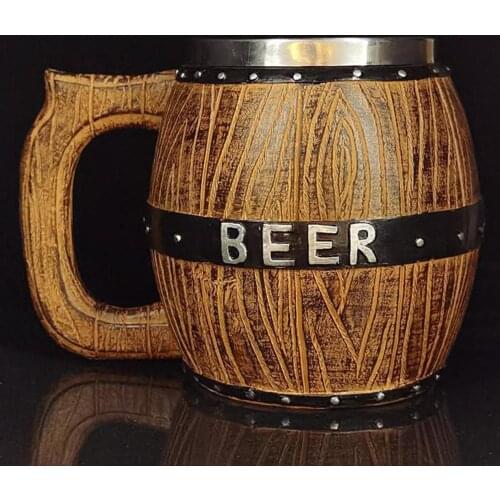 Beer Mug Viking Imitated Wood Christmas Creative Glasses Mug Beer Mug