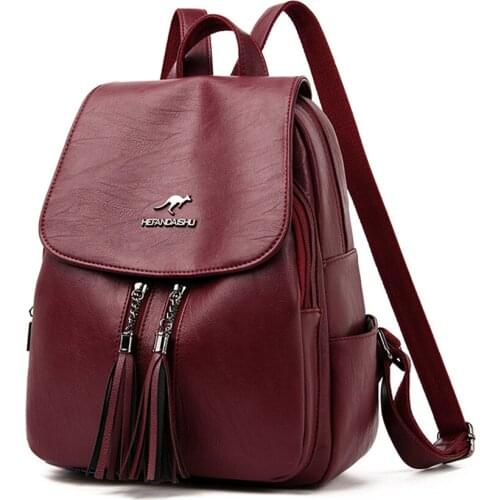 Fashion Backpacks Womens Leather Back Pack Ladies Shoulder Bags School Bagpack for Teenage Girls Large Capacity Travel Bagpack