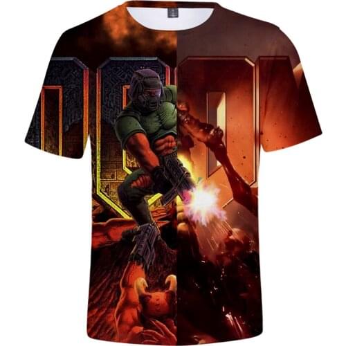 2019 Newest 3D Print doom eternal Cool T-Shirt Men Short Sleeve Summer Tops T Shirt Tshirt Male Fashion T-shirt maleXXS-4XL tide