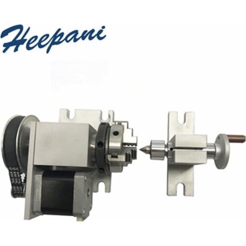 80mm 3 / 4 claws rotary axis engraver set cnc centering chuck and fixed center tool precision carving machine A shaft set