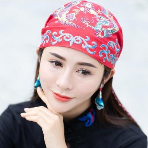 New style Ethnic Style Embroidered Womens hats Cotton peaked cap bucket hat beanie cap Bonnet Panama Hat for women
