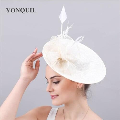Charming Big Derby Kenducky Hats Women Elegant Nice Headpiece Headband Wedding Fascinator Hats Bridal Show Race Millinery Cap