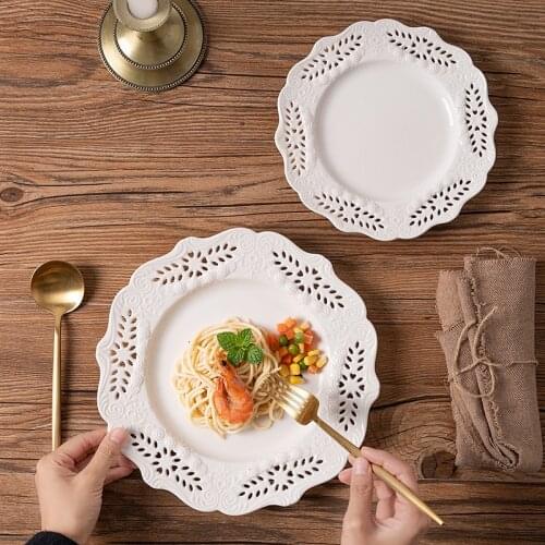 Plate Creative Ceramic Household Tray British Cake Plate Tableware Dessert Plate Western Plate Porcelain Plate Northern Europe