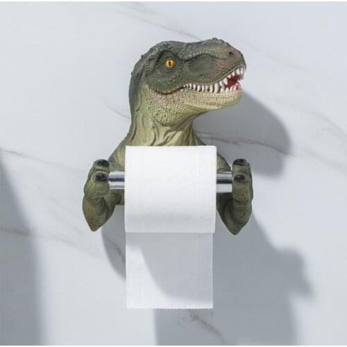 Resin Dinosaur Tissue Holder Box Toilet Waterproof Tissue Holder Toilet Modern Paper Towel Holder Punch-free Bathroom Accessory