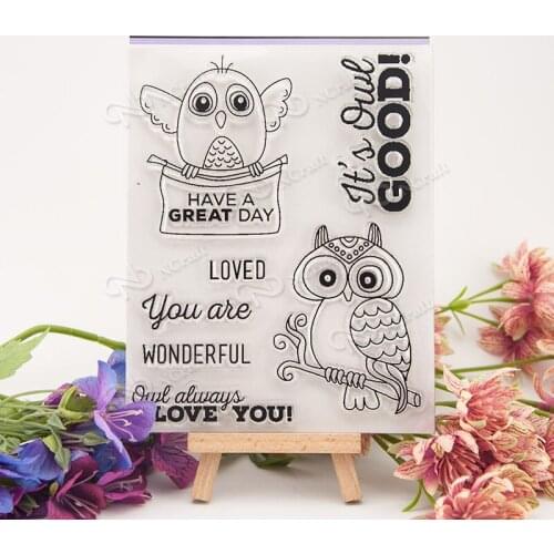 Cartoon owl Transparent Clear Silicone Stamp/Seal for DIY scrapbooking/photo album Decorative clear stamp A205