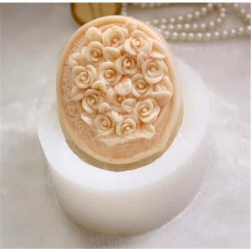Silicone molds flowers carved aroma stone silica gel mould Flower Rose Silicone Soap mold DIY Handmade soaps making moulds