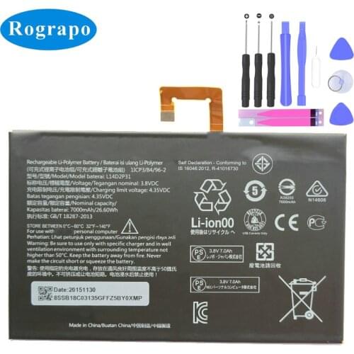 7000mAh L14D2P31 Replacement Battery For Lenovo Tab 2 A7600-F A10-70F Tab2 A10-70 A10-70L Tab2 a10-30 Phone Bateria
