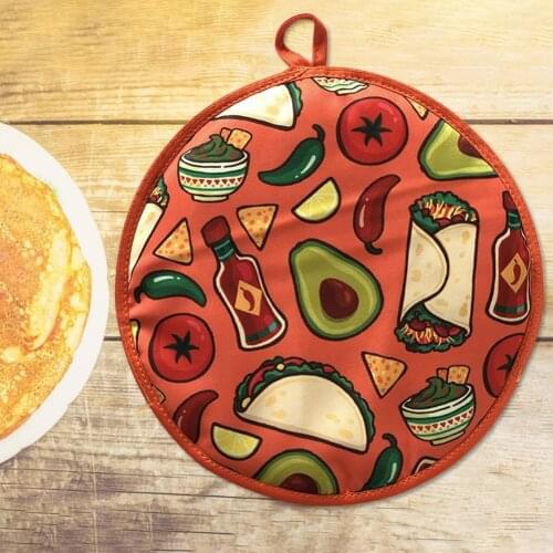 Portable 12 inch Insulated Cloth Bag Taco Tortilla Pancake Warmer Pouch For Microwave Restaurant Flour Food Heat Resistant