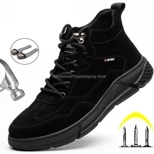 Comfortable Boots Safety Shoes For Men Lightweight Boots Anti-Smashing Shoes Steel Toe Cap Boots Protective Shoes Warm Footwear