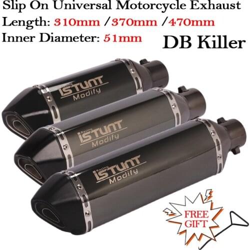 470mm Slip On For Z900 R3 XMAX530 ZT310R TRK502C NC700 Z250 Universal Motorcycle Exhaust Pipe Modified DB Killer Escape Muffler
