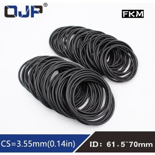 1PC Fluorine rubber Ring Black FKM O-ring Seal CS3.55mm ID61.5/63/65/66/67/68/69/70mm O Ring Gasket Oil Ring Fuel Sealing Washer