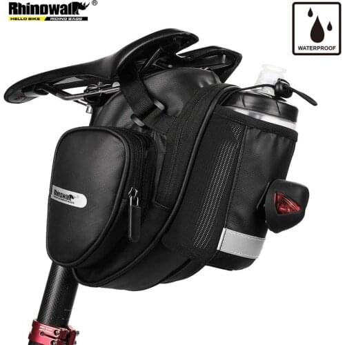 Rhinowalk 2021 New Arrival Bike Saddle Bag With Water Bottle Pocket Waterproof Rear Bicycle Large-Volume Tail Accessories