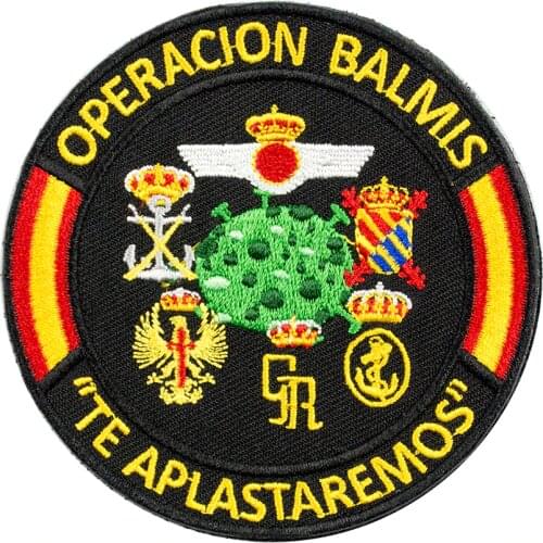 BALMIS Embroidery Spanish Army Hook and Loop Badges Applique Stickers Military Jacket Accessories Patch for Clothing Decoration