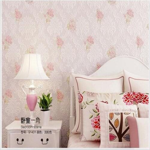 Wellyu European pastoral 3D relief wallpaper Damascus flowers bedroom background wallpaper papel de parede para quarto