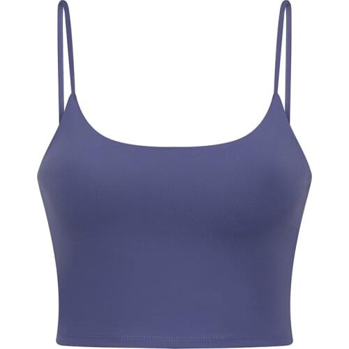 Women Sports Bras Fitness Crop Tops Tank Gym Camisole Yoga Workout Running Shirts Women Yoga Tank Tops Padded Sports Bra Purple