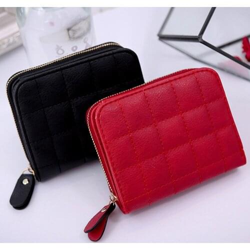 2019 Womens Wallet Card Holder Wallets Nubuck Chess Fashion Lady Small Zipper Wallet Coin Purse Solid Female Clutch Carteras