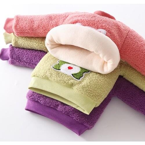 Winter Teddy plush Soft Fleece Sweater For Baby Girls Boys Cute Thicken Coat Infant Warm Outerwear Snowsuit Infant Kid Clothes