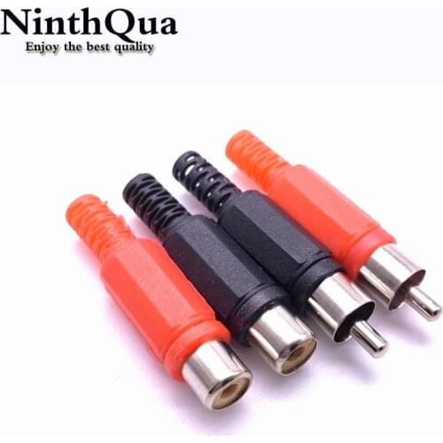 1/2/5Pair RCA Plastic AV Plug Connectors Plastic Housing Stereo Audio Plug Channel Dual Connector DIY