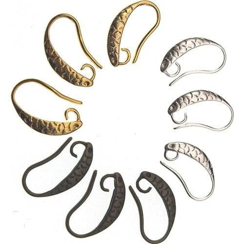 10pcs 13x17mm Bright Silver Gold Plated Popular Ear Hooks Earring Wires for Women Fashion Jewelry DIY Earrings Clasp Findings