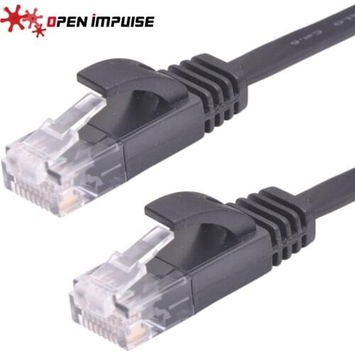 2M Premium Quality Black RJ45 Cat6 Computer Cable 8P8C Flat Lan Network Cable Cord 1.5mm thickness