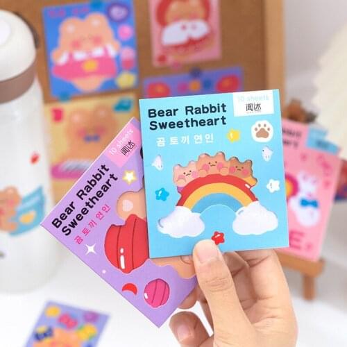 20set Kawaii Stationery Stickers Bear Rabbit Sweetheart Diary Planner Decorative Mobile Stickers Scrapbooking DIY Craft Stickers