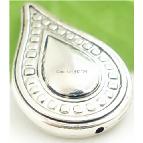 300Pcs Silver Tone Teardrop CCB Plastic Spacer Bead Jewerly Making Component Findings 25x16.4mm