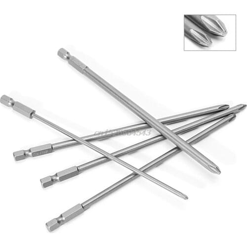 5 Pcs 1/4'' 150mm Long S2 Magnetic Cross Head PH1 PH2 Electric Screwdriver Bit Screwdrivers Tools R06 Whosale&DropShip