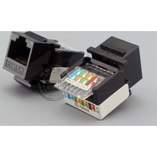5PCS/10PCS Black Cat5E 8 Core Network Information Module Connector Socket Computer Outlet Adapter