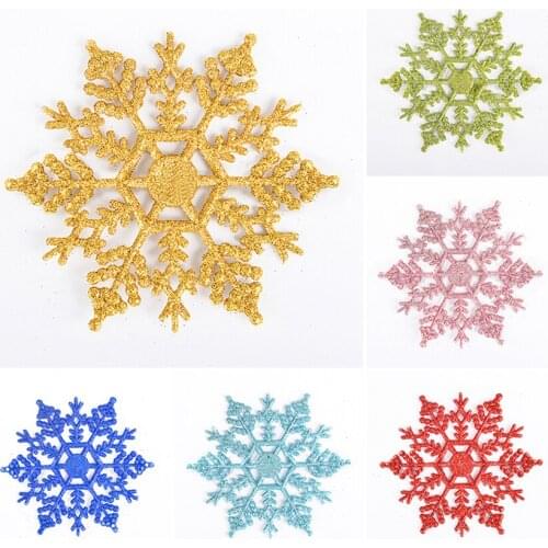 6Pcs 10cm Christmas snowflakes Flash Snow Flakes Frozen Birthday Party Christmas Decorations for House Supplies Christmas Craft