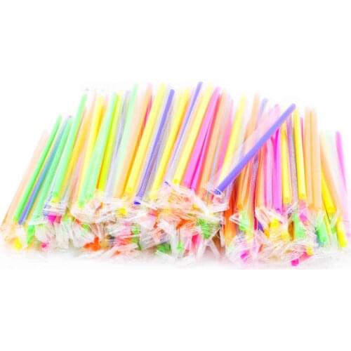 Kitchen Bar Barware Accessories Color PP Individually Packaged Milk Juice Drink straw 600pc/lot