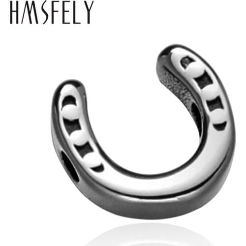 HMSFELY 316L Stainless Steel Horseshoe Beads Accessories For DIY Beaded Bracelet Making Findings 2mm Small Hole U Shape Bead