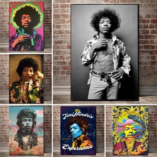 HD Famous Rock Star Jimi Hendrix Home Decor Creative Poster Canvas Painting Printing Decorative Painting Living Room Decoration