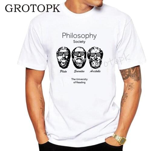 Men Cool T Shirt Socrates Plato Aristotle TSHIRT Unisex Greek Philosophy Geek Sigmund Freud Funny O-Neck Hip Hop T-Shirts Homme