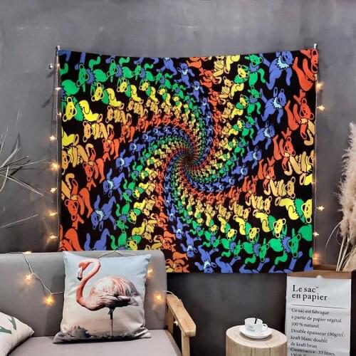 Geometric Pattern Wall Tapestry Tapestries Wall Hanging Flower Psychedelic Tapestry Wall Hanging Decor Halloween Deco