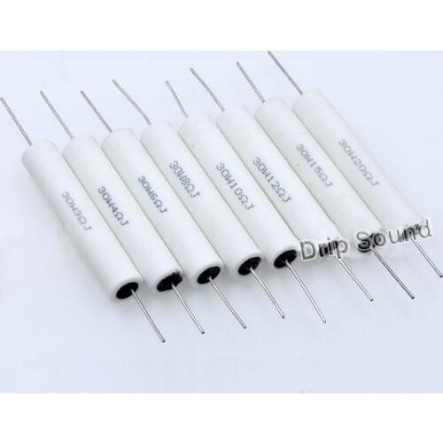 2pcs 1Ohm-15Ohm 30W Speaker Frequency Divider Audio Stereo Crossover Ceramic Resistance Non Inductive Cement Resistor