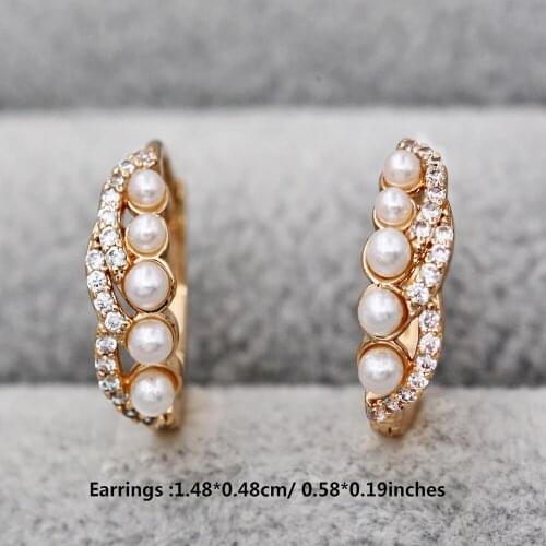 Classic Luxury Hoop Earrings for Women Gold Pearl Earring With purple Zircon Jewelry Accessories Women Anniversary Engagement