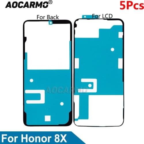 Aocarmo 5Pcs Front LCD Adhesive & Back Cover Rear Door Sticker Glue Tape For Huawei Honor 8X Replacement Parts