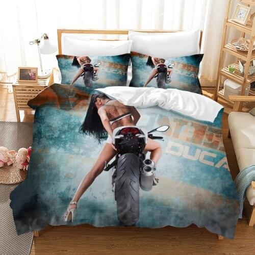3D Printed Motorcycle Racing Bedding Set For Gift Home Textile Cover Set Cartoon Duvet Cover Bedding Luxury Bed Quilt Cover