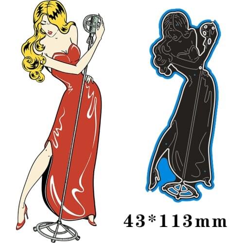 Metal Cutting Dies singer and dancer New Scrapbook paper decoration template Embossing DIY Paper Card Craft 43*113mm