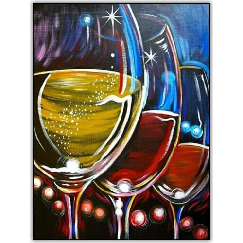 Red Wine Glass 5d Diamond Painting Full Drill Square Diamond Mosaic Embroidery Cross Stitch Kit Diamant Painting Bar Decoration