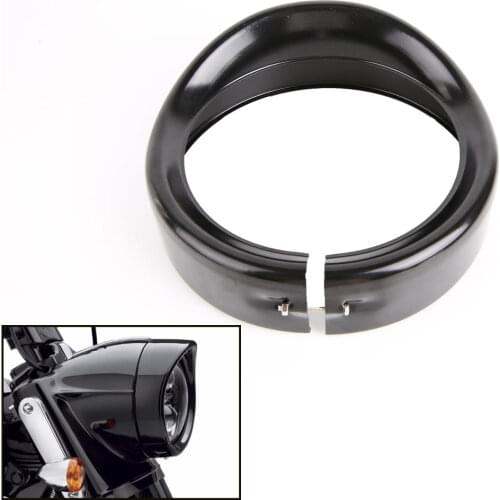 Black 5.75 inch Visor Style Headlamp Trim Ring For Street Bob/Dyna Super Glide/ Street 750 5.75"