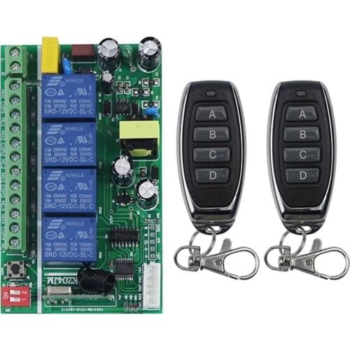 Home Smart AC 85 V~250 V 110 V 220 V 4 CH 10 A 433 MHZ RF Wireless Remote Switch With Manual-Function For LED Light Motor