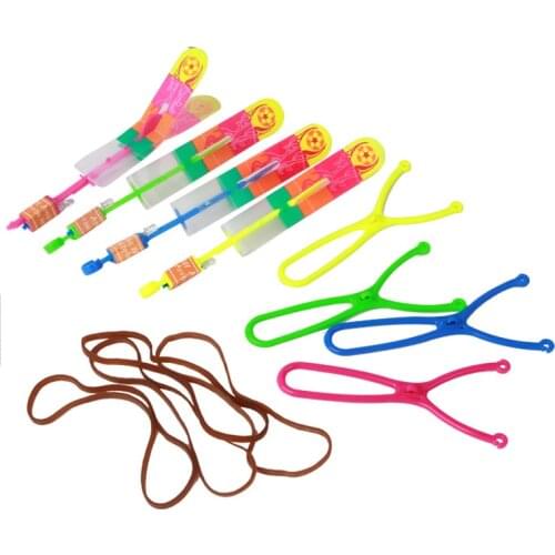 Electronic Luminous Slingshot Light Up Toy Catapult Kid Outdoor Item Blue Light Rocket Arrows Flying Toy Luminous Flying Rocket