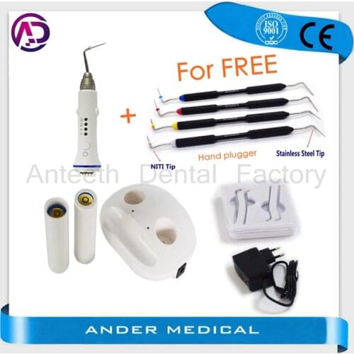 Dental Hot Melt Filling Cordless Teether Percha Obturation System and Endodontic Hand Plugger Tip Endo Vertical Pressurizer